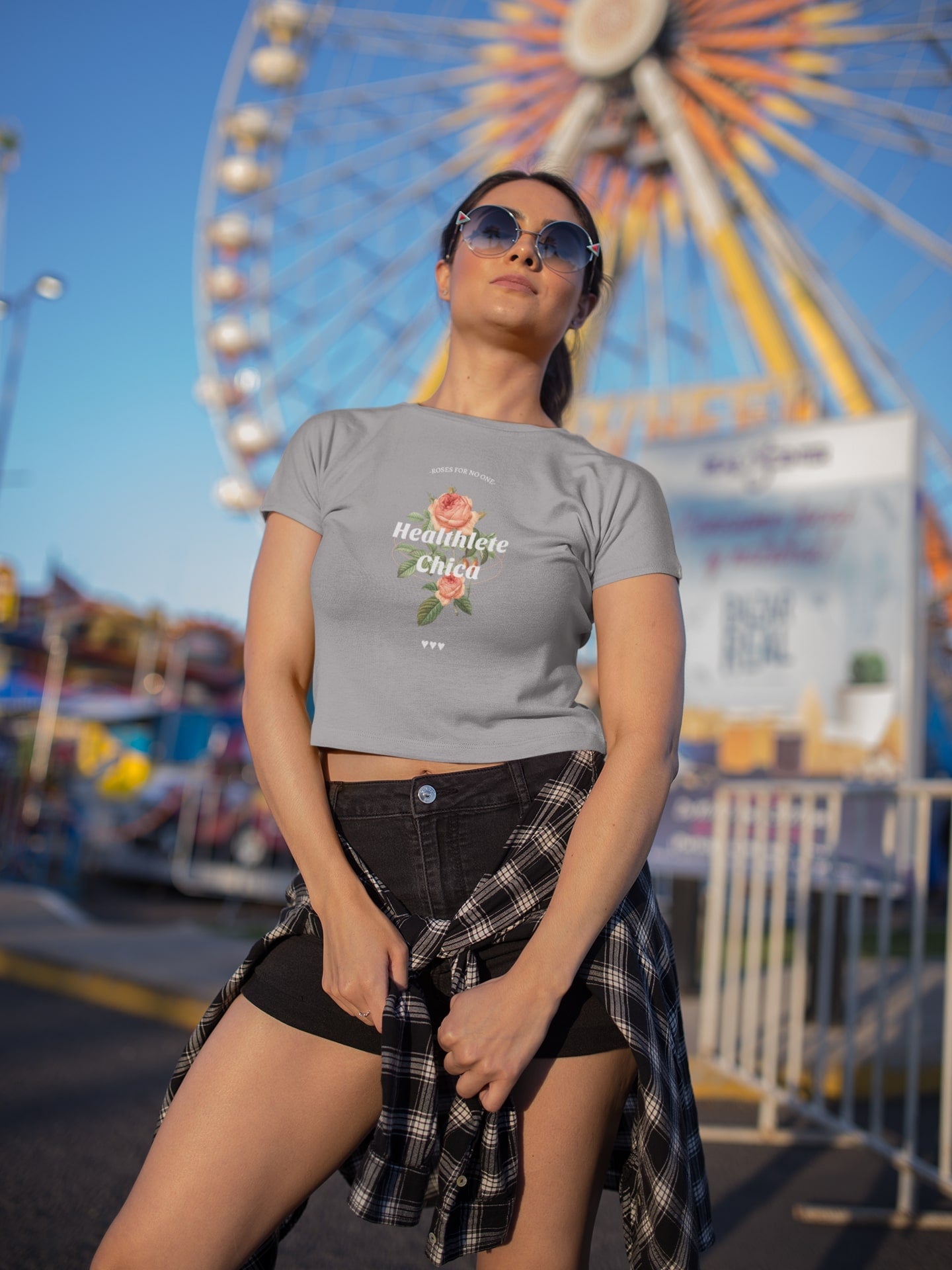 HEALTHLETE ROSE X CHAMPION CROPPED T